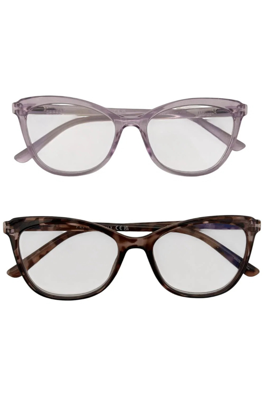 Prive Revaux 2-Pack Tuned In BlueLight Reading Glasses CryPurp/PurHava